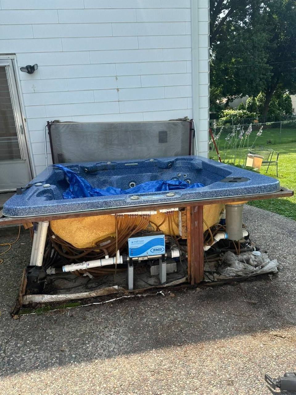 Hot tub before removal
