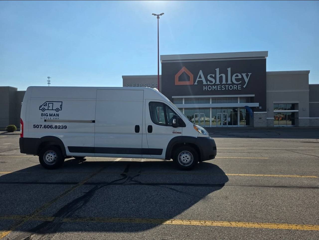 Big Man Little Van white ProMaster cargo van